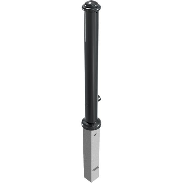 Ornamental bollard | Series 481B | � 82 mm | removable, self-engaging lockincluding ground rosette, with hot-dip galvanized groundsocket part-no. 470.10, approx. 500 mm below ground | with triangular locking mechanism acc. with DIN 3223 | without eyelet